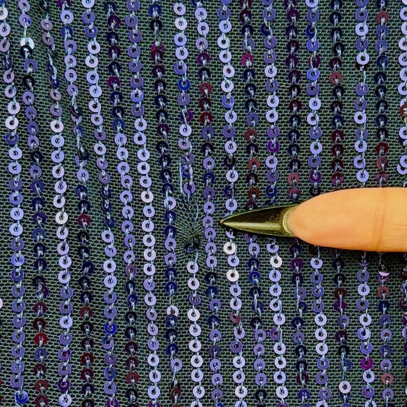 Knee Length Dress w/Tule Hi-Low Overlay Sequin Top Women XL Blue Dressystar - Picture 6 of 10